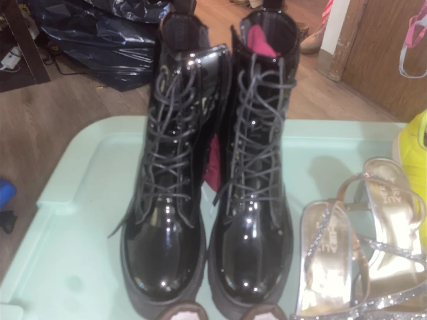 Black Lace-Up fashion Boots thumbnail