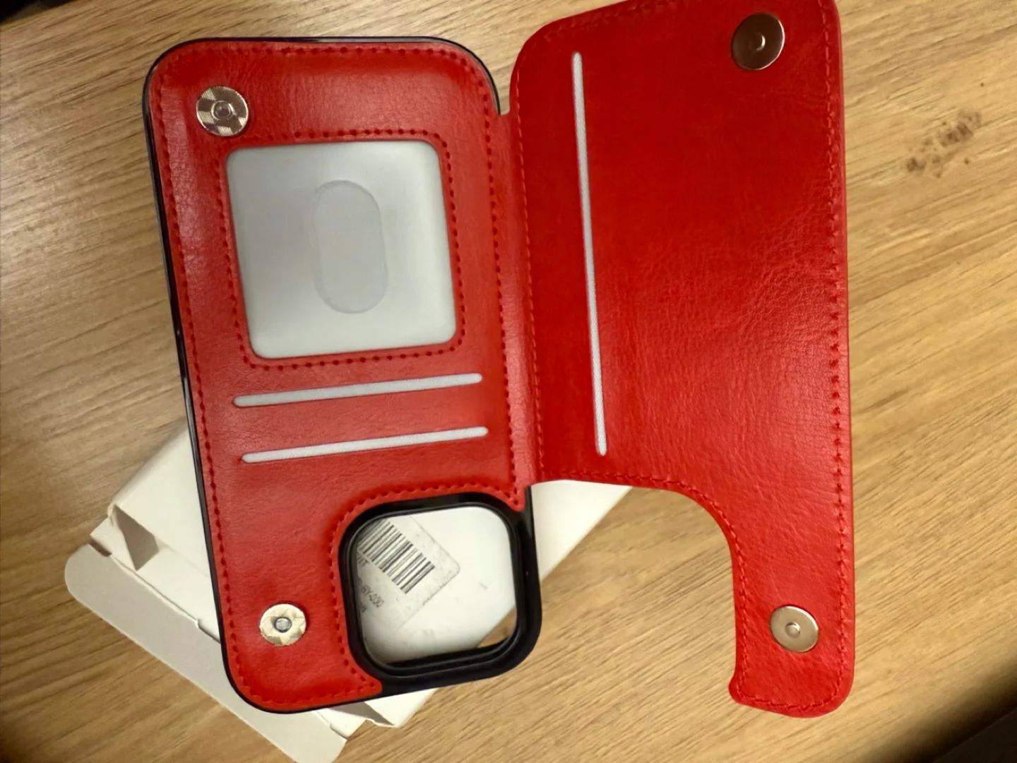 New iPhone 16 Pro Case wallet- Red Leather image indicator(4)
