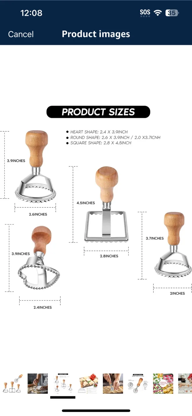 Pasta/Dough Cutter with Wood Handle image indicator(2)