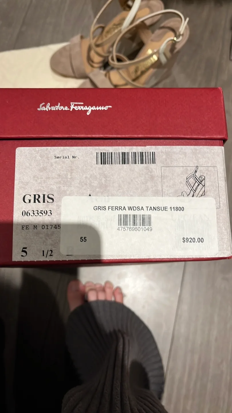 Salvatore Ferragamo 'Gris Ferra' Sandals - Size 5.5 image indicator(2)