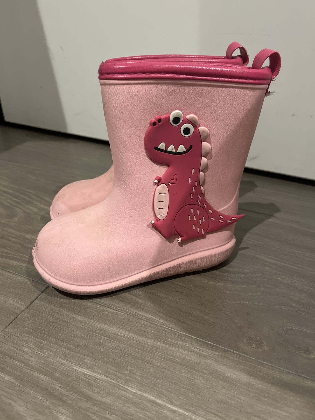Pink Dinosaur Rain Boots - Size 8