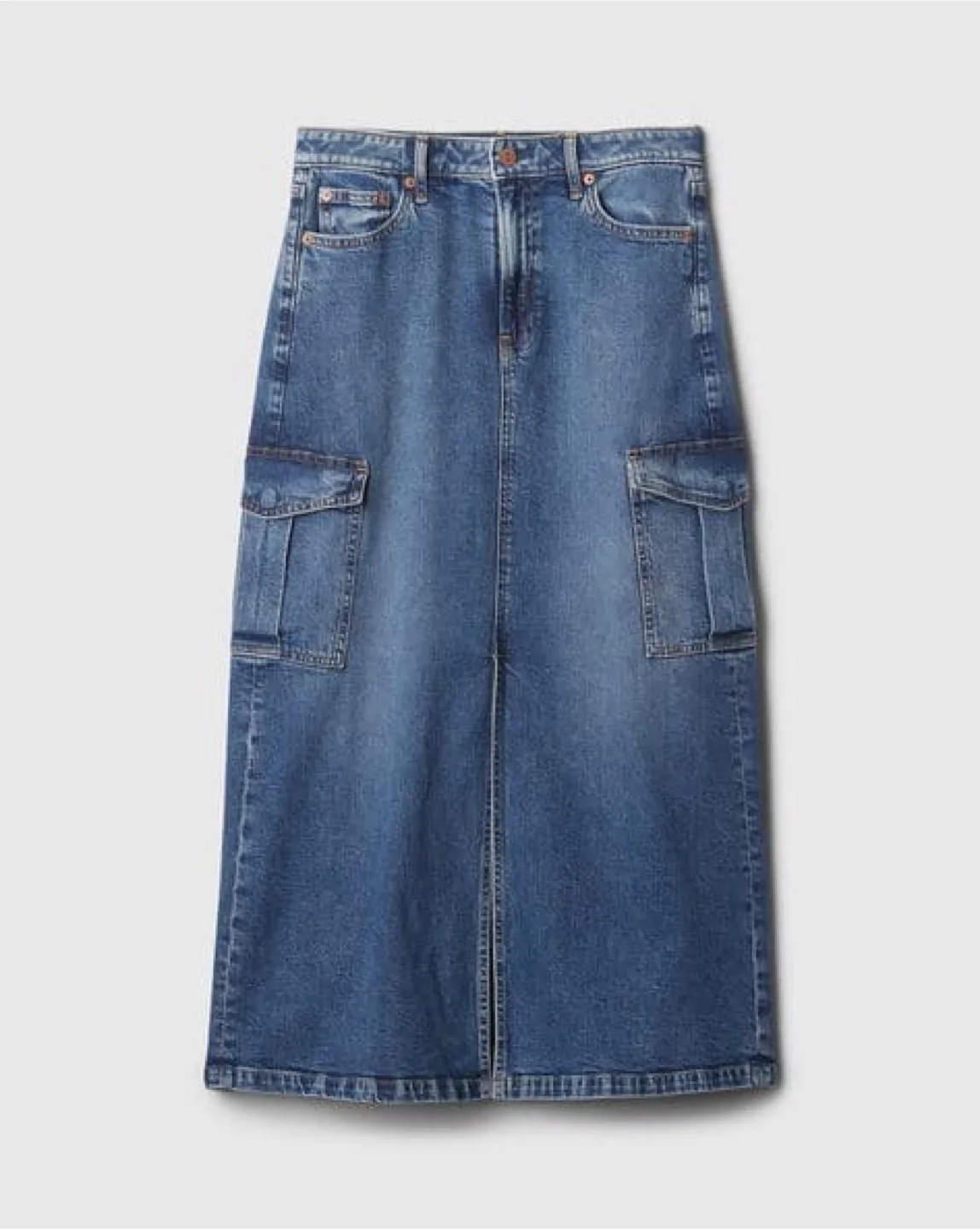 Gap Denim Cargo Maxi Skirt | Medium Indigo image indicator(2)