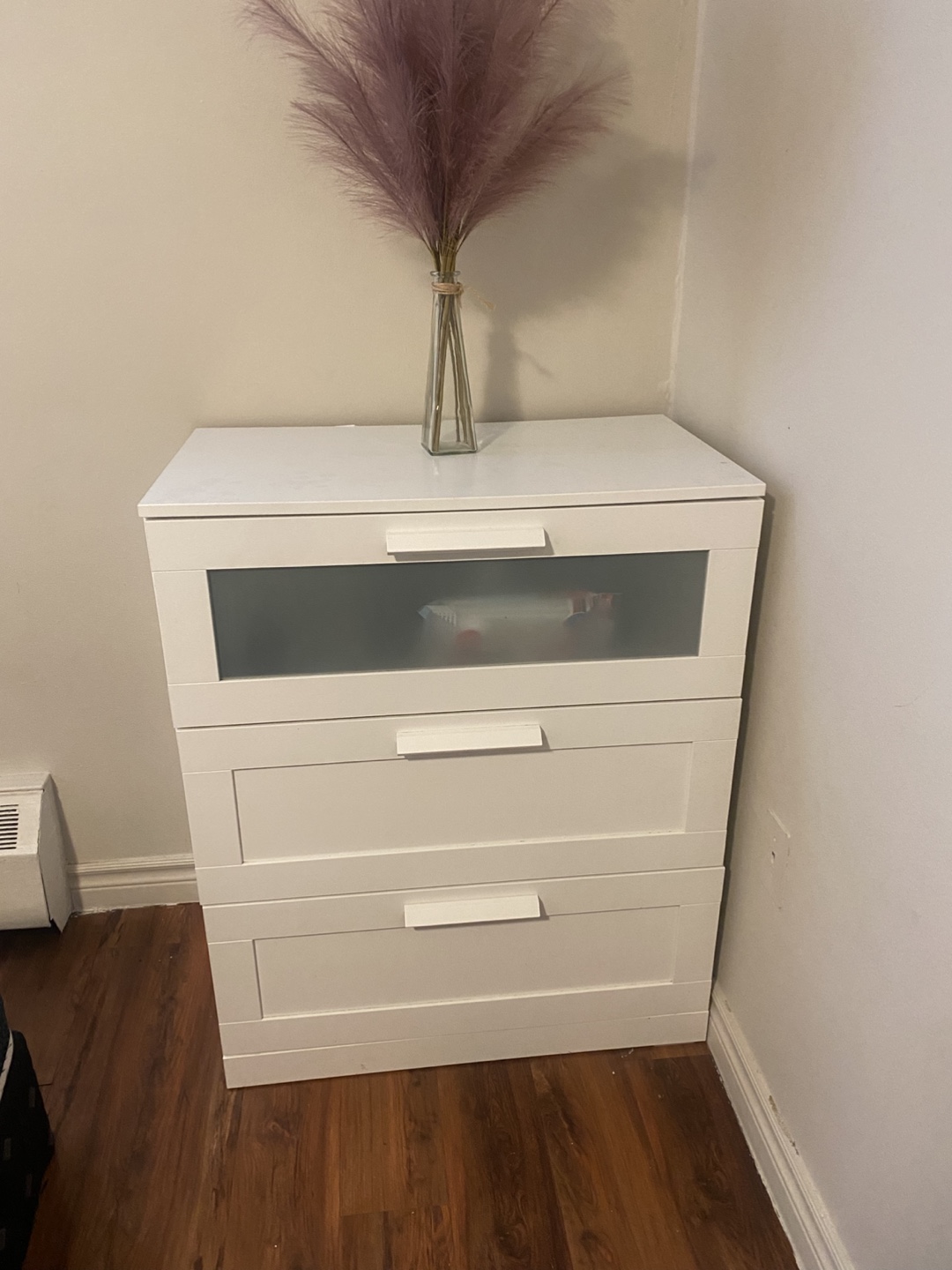 White IKEA Hemnes 3-Drawer Chest