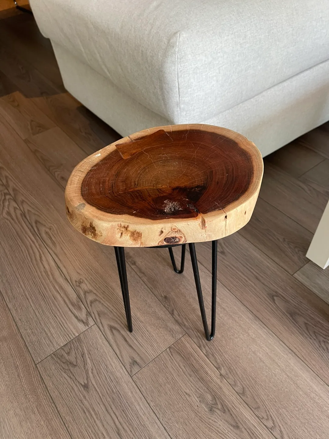 Live Edge Wood Slice Side Table thumbnail