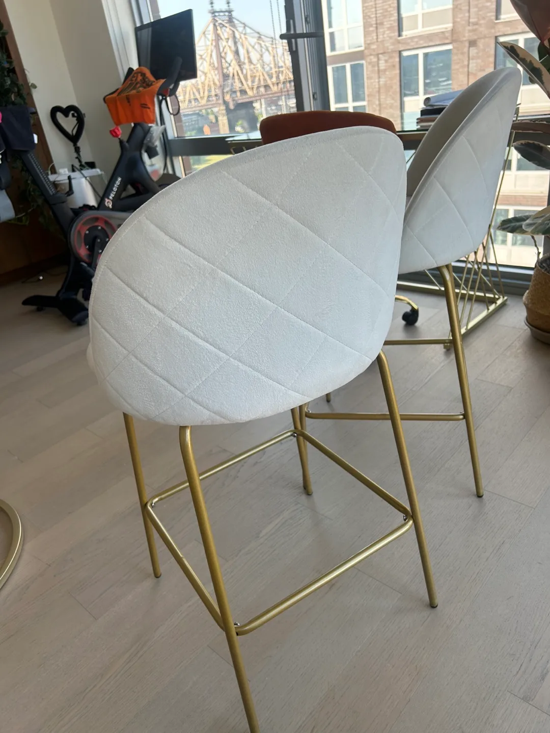 Imilea 25” Ivory/Gold Bar Counter Stools - Set of 2 image indicator(3)