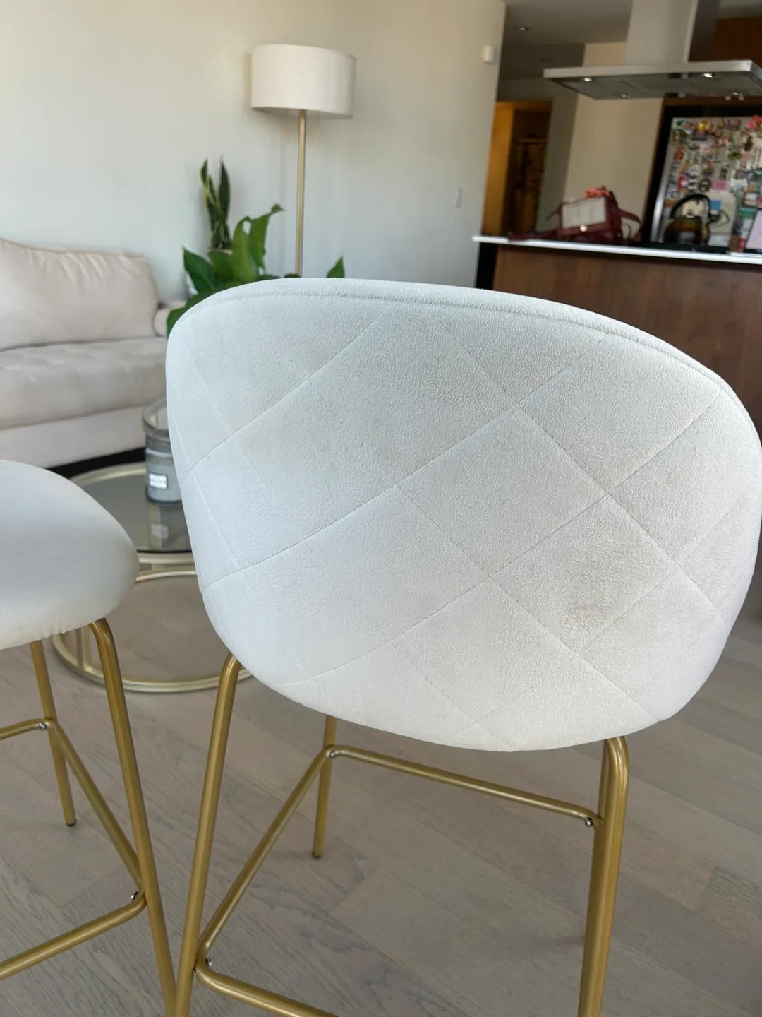 Imilea 25” Ivory/Gold Bar Counter Stools - Set of 2 image indicator(2)