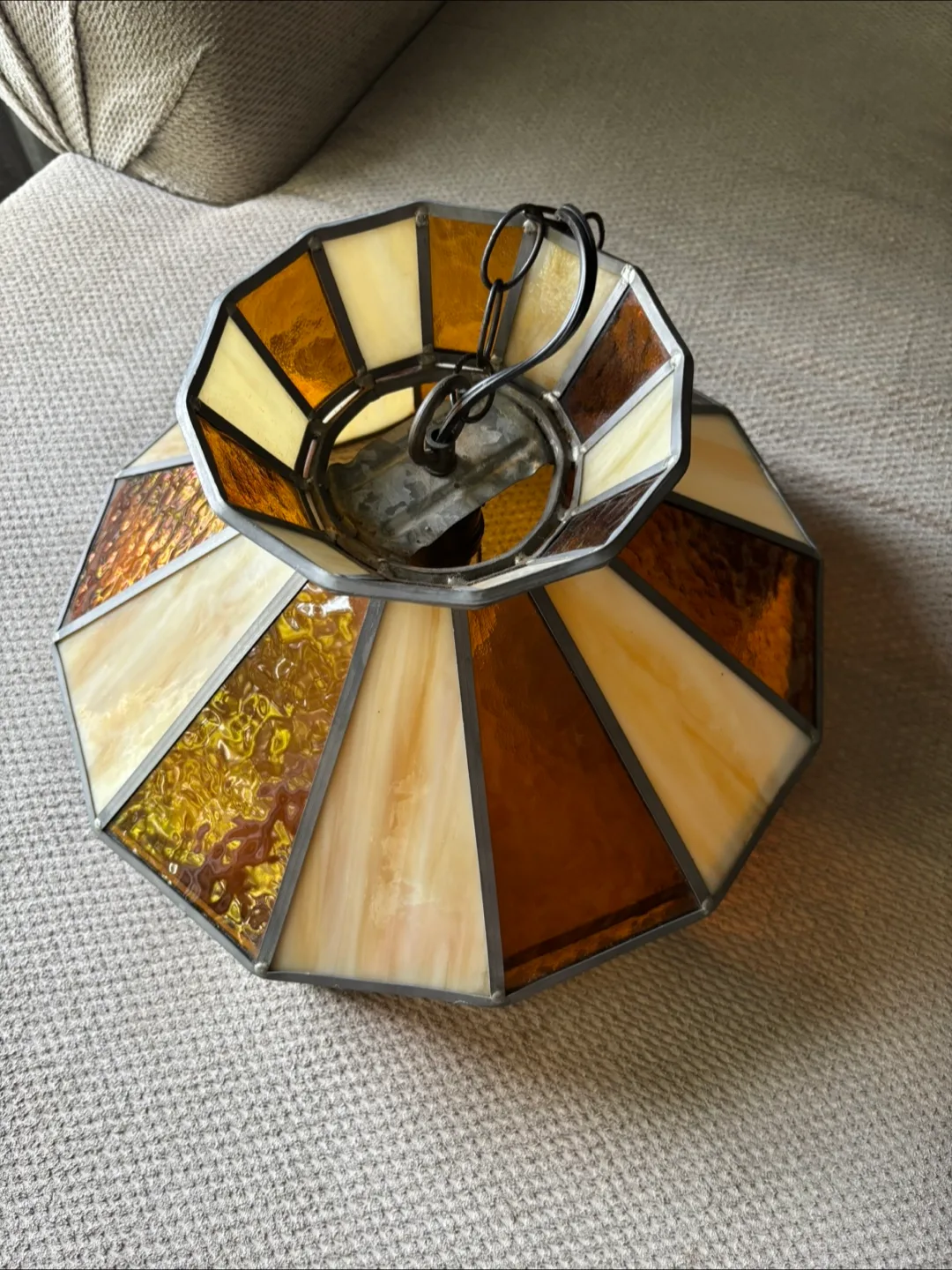 Vintage Stained Glass Hanging Lamp image indicator(3)
