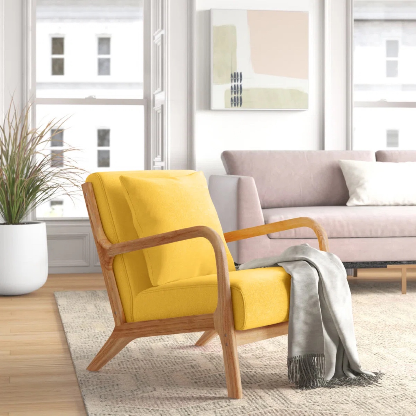 Yellow Armchair Accent Chair - photo 4