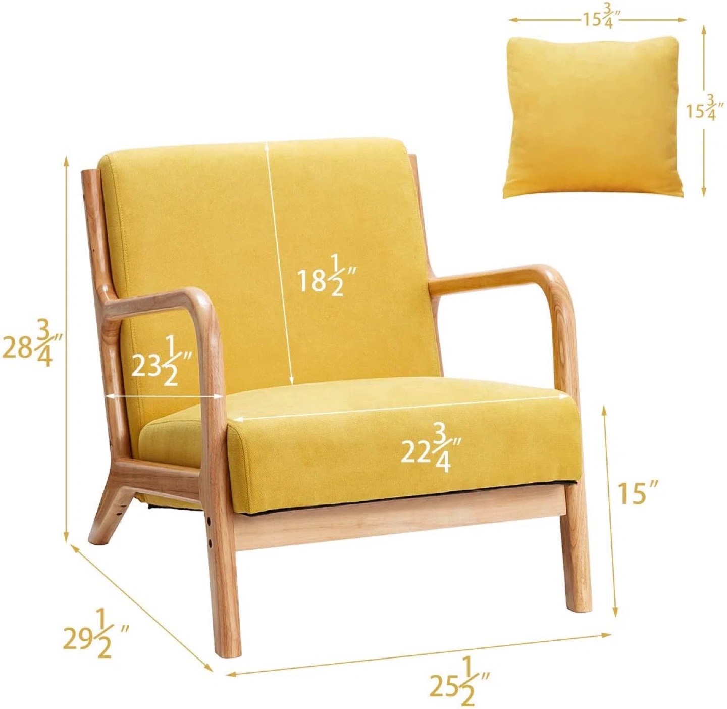 Yellow Armchair Accent Chair - photo 3