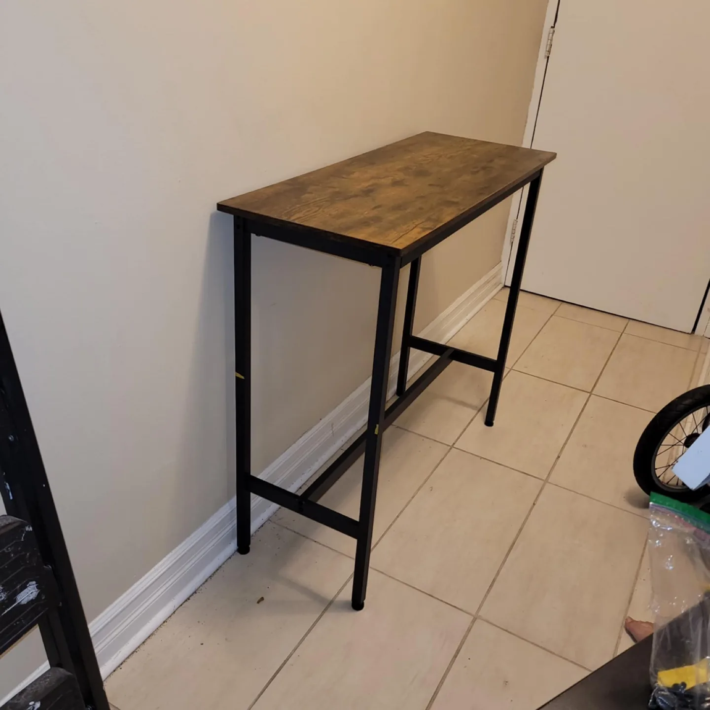 Wood and Metal Desk 100x40x90cm image indicator(3)