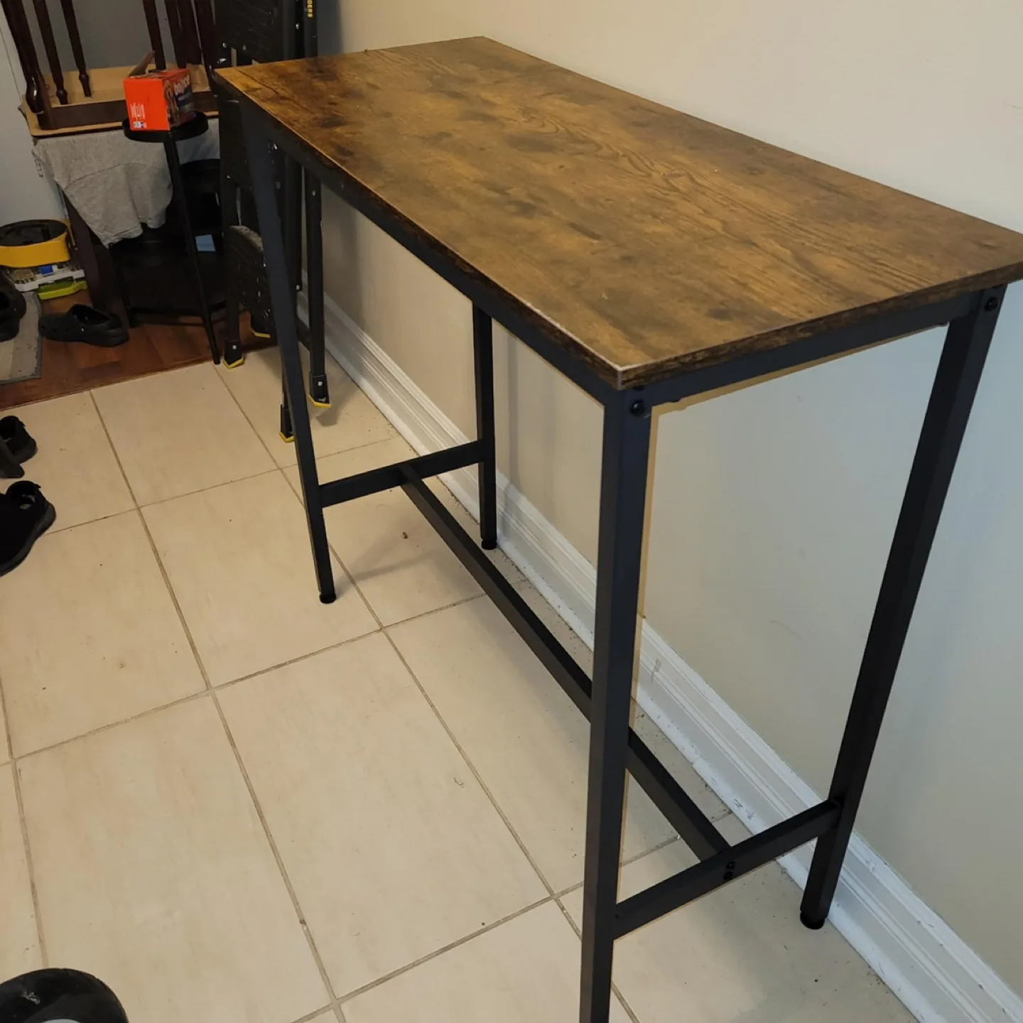 Wood and Metal Desk 100x40x90cm image indicator(6)