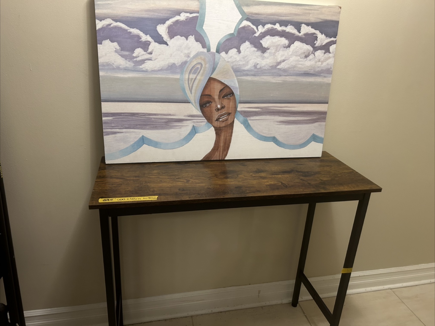 Wood and Metal Desk 100x40x90cm
