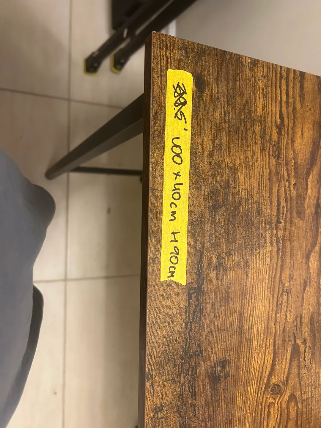 Wood and Metal Desk 100x40x90cm image indicator(2)