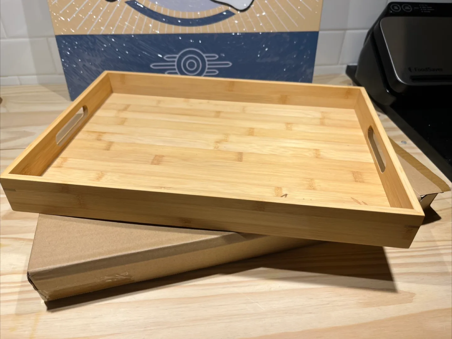 Bamboo Tray with Handles thumbnail
