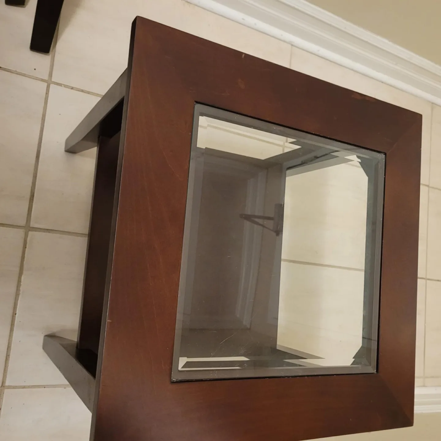 Brown Wood & Glass End Table image indicator(10)