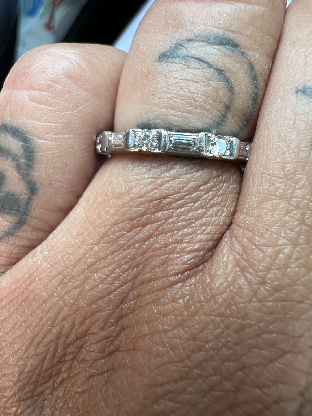 Platinum Diamond Band Ring - photo 4