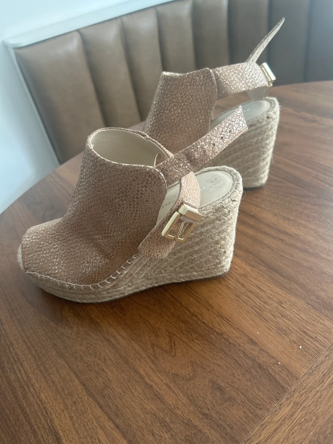 Kenneth Cole Gold Wedges size 9 thumbnail