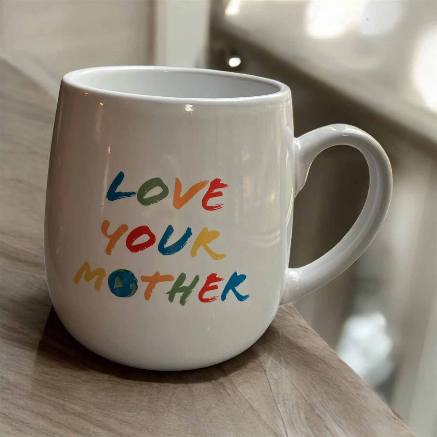 NEW Amici Home LOVE YOUR MOTHER White Coffee Tea Mug Earth Day thumbnail