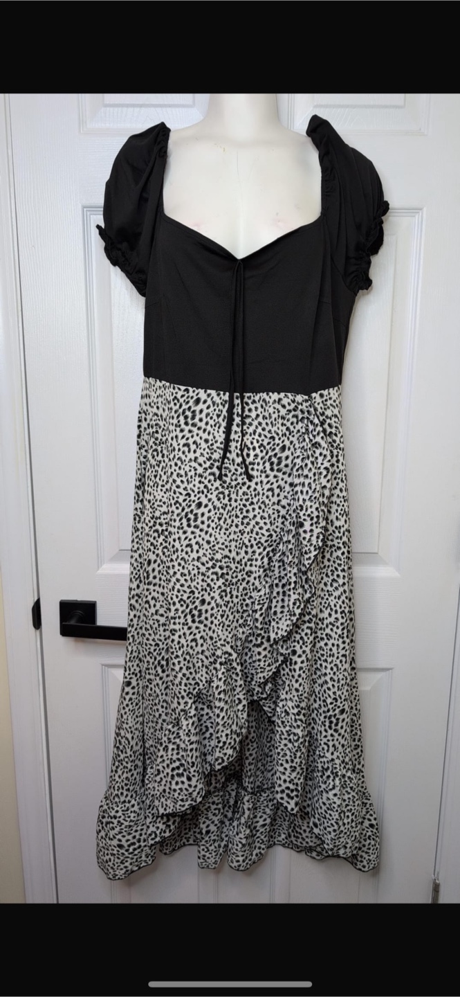 NEW! Simplee Ruffle Hem Leopard Print Midi Dress - photo 5