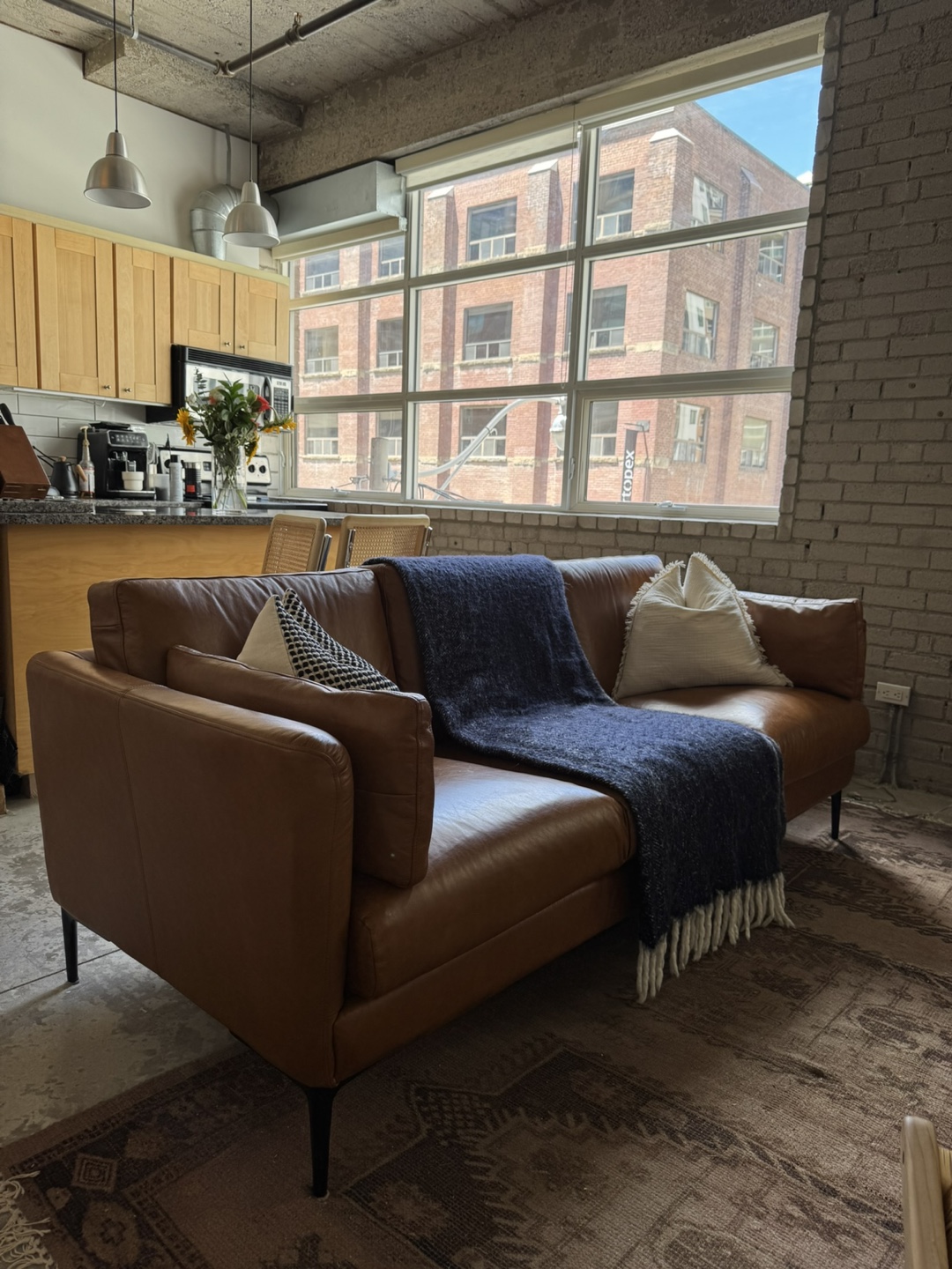 Top Grain Leather Sofa - Less Than 1 Year Old - photo 2