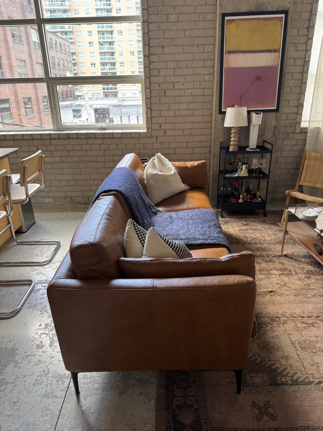 Top Grain Leather Sofa - Less Than 1 Year Old - photo 3