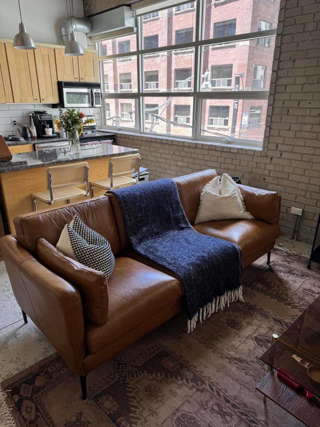 Top Grain Leather Sofa - Less Than 1 Year Old
