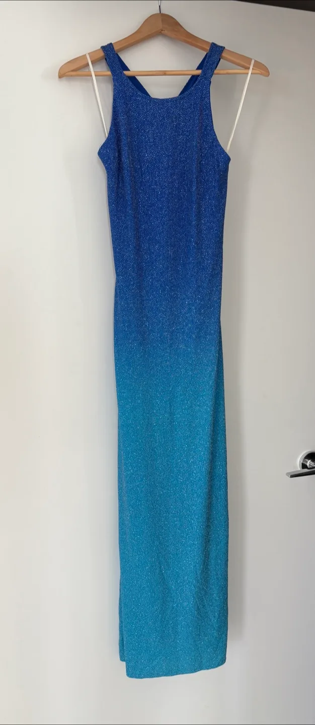 Blue Ombre sparkle Maxi Dress 9/10 thumbnail