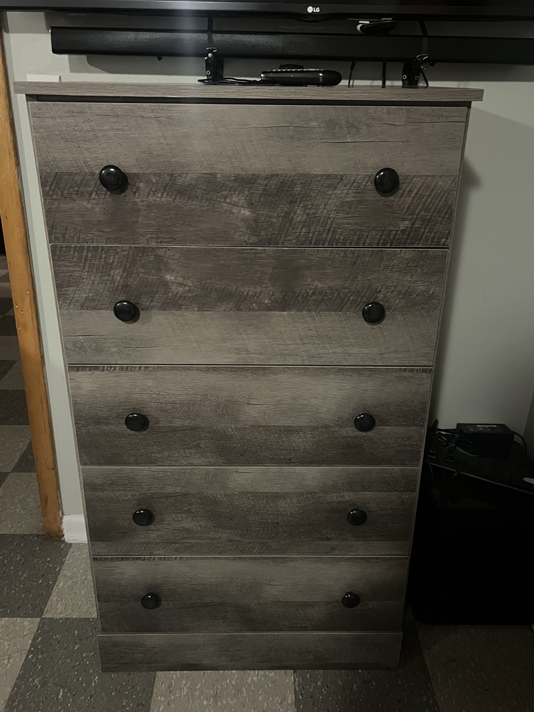 Gray 5-Drawer Dresser