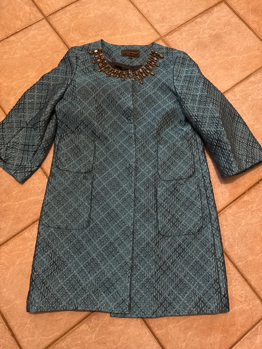 Vivienne Midos Teal Coat thumbnail
