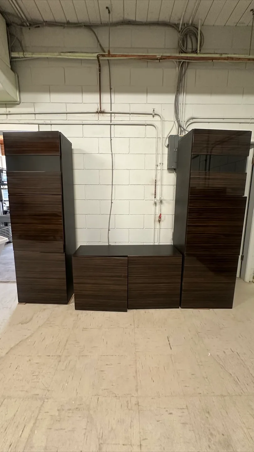 Dark Brown HIGH GLOSS WARDROBE Unit thumbnail