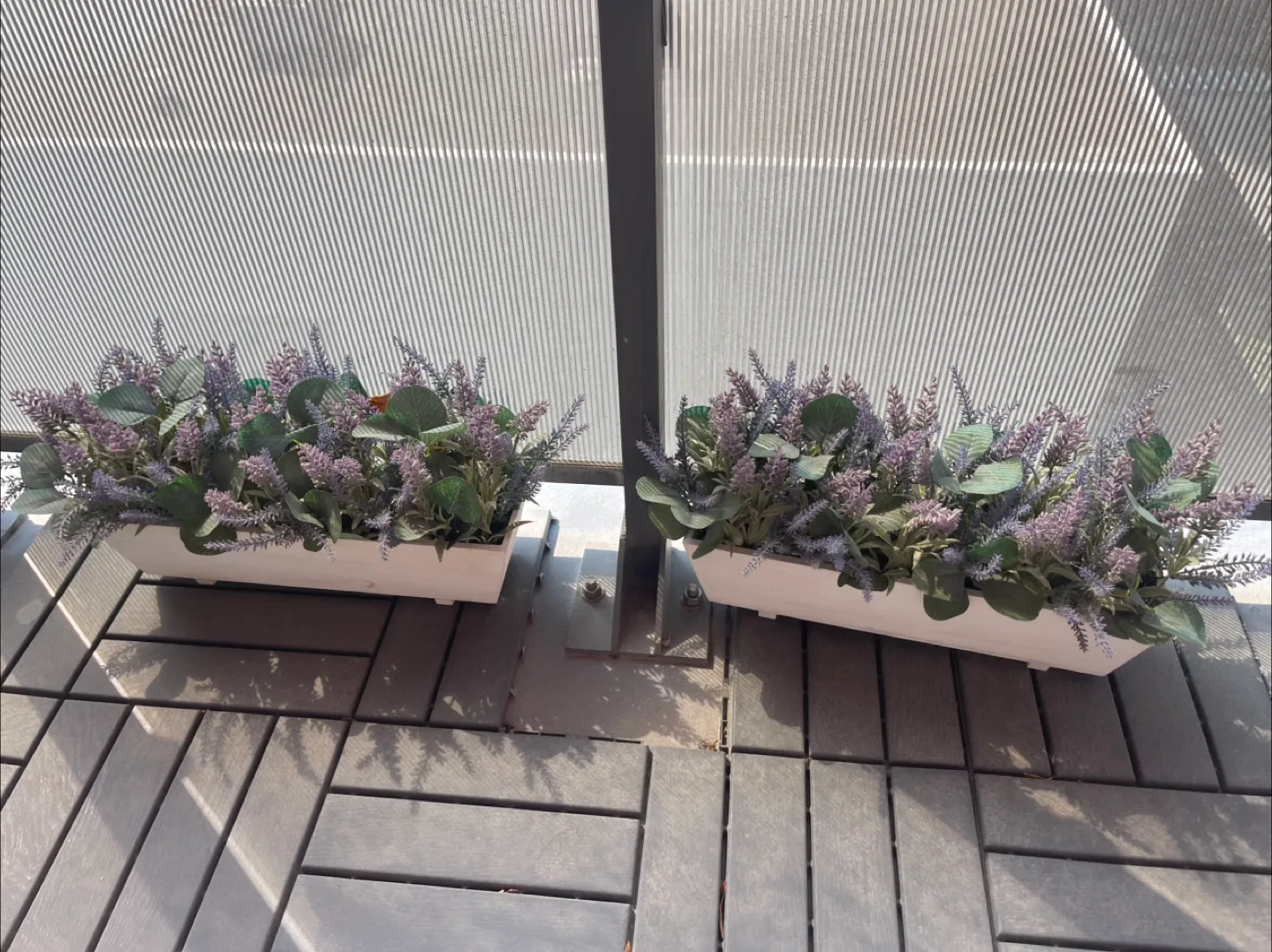 Artificial Lavender Plant in White Planter thumbnail