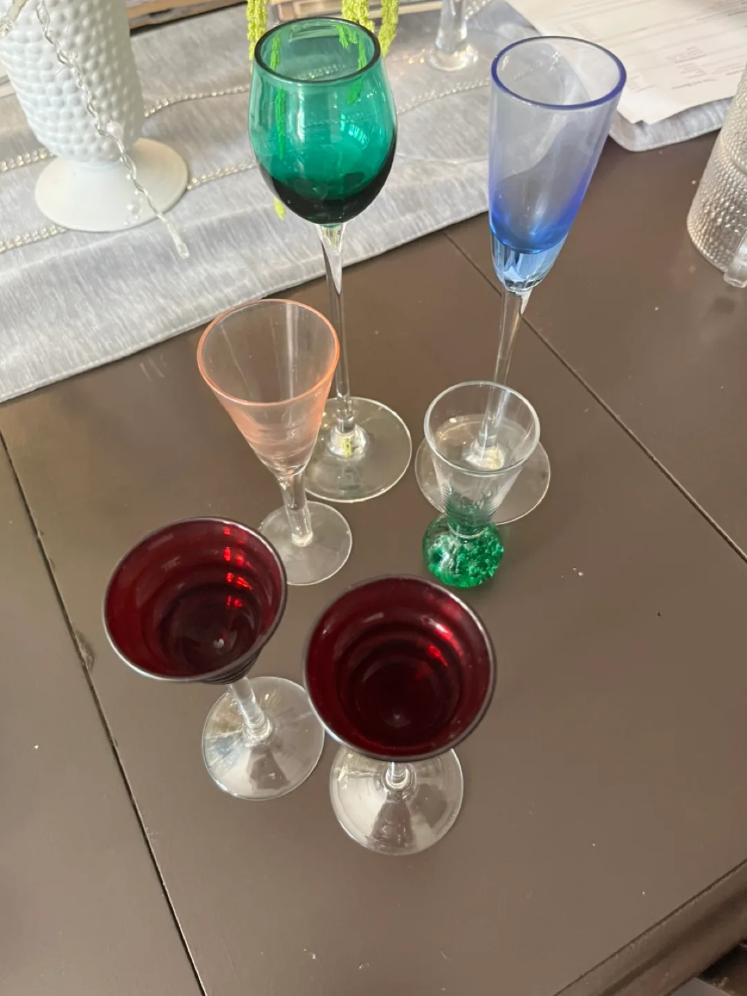 Set of 6 Colourful Decorative Wine Glasses thumbnail