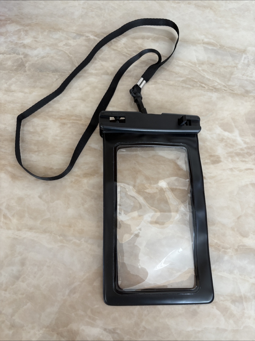 Waterproof Phone Pouch with Lanyard - Black