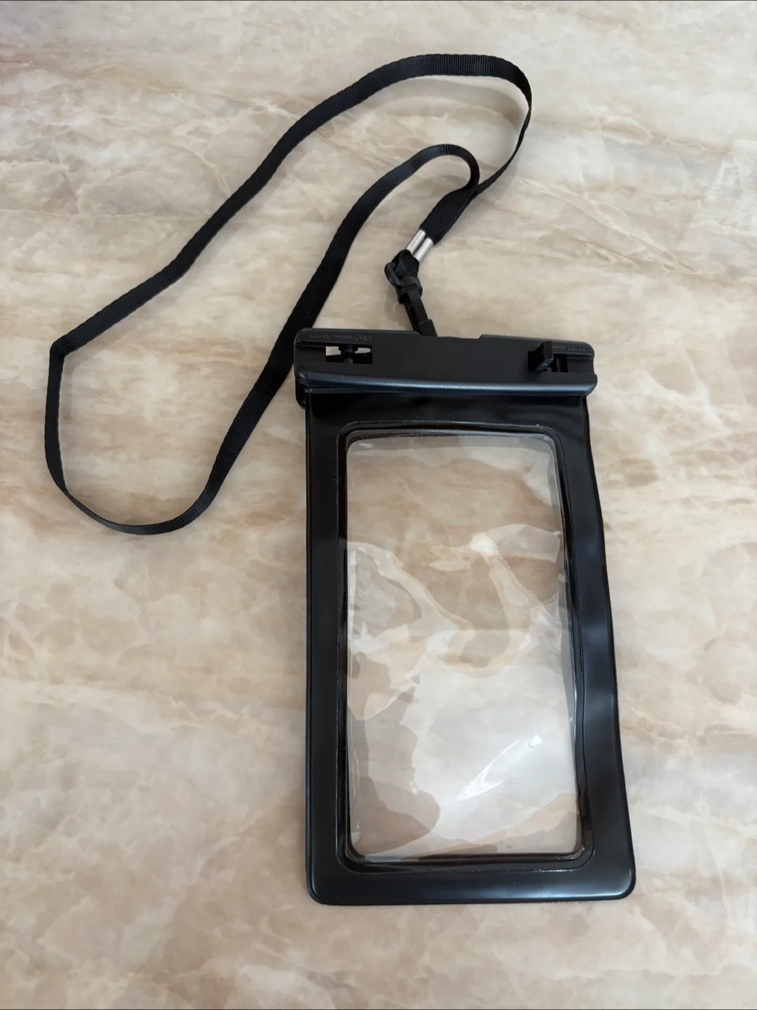 Waterproof Phone Pouch with Lanyard - Black thumbnail