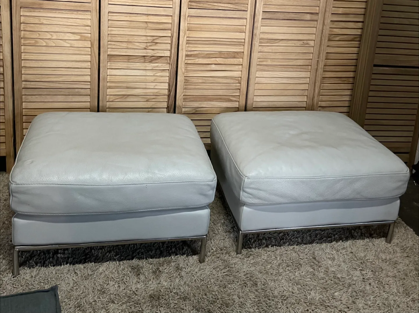 Leather Ottoman Set thumbnail
