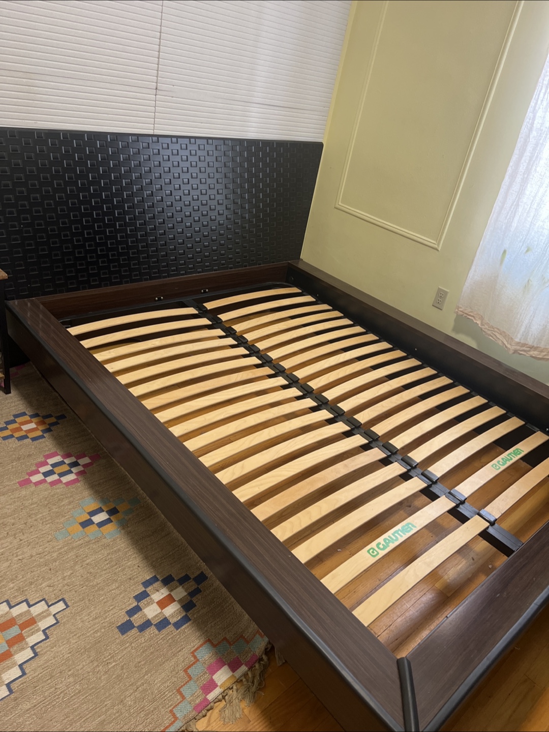 Dark Brown Platform Bed Frame QUEEN