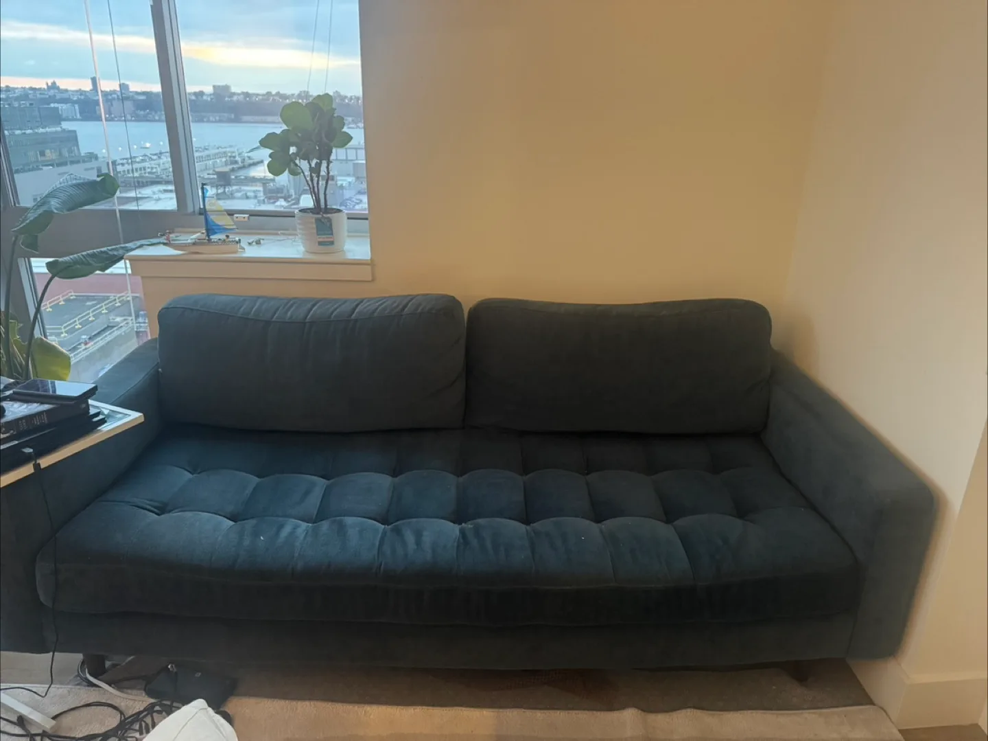 Ocean Blue Chenille Sofa image indicator(5)