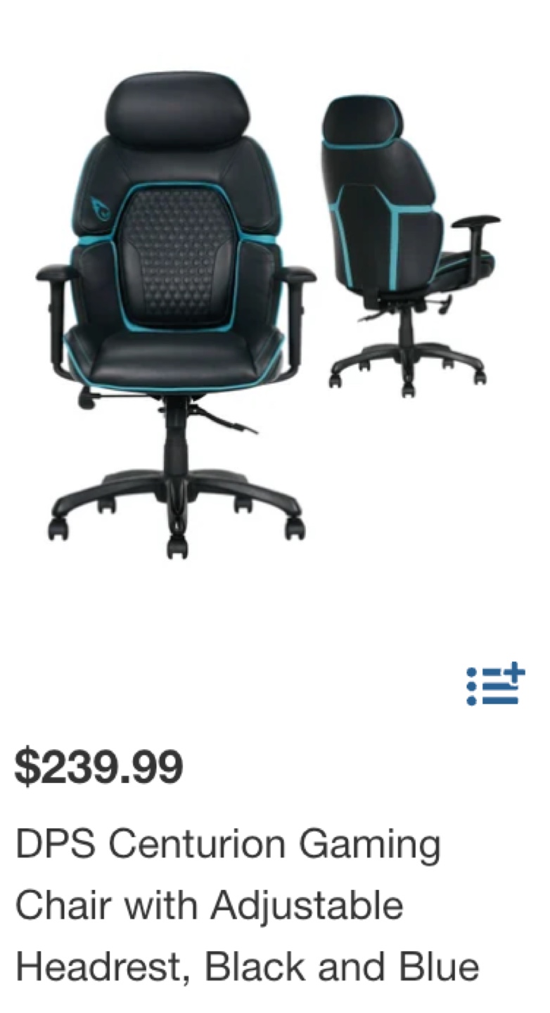 DPS Centurion Gaming Chair - Black & Blue - photo 3