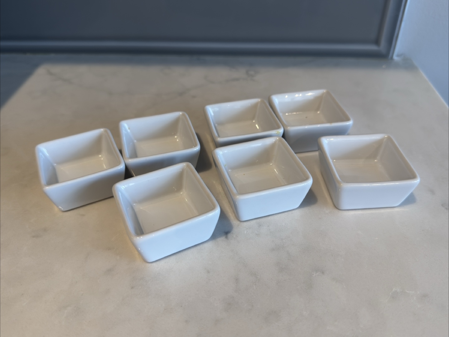 Set of 7 White Ceramic Condiment Bowls - photo 2