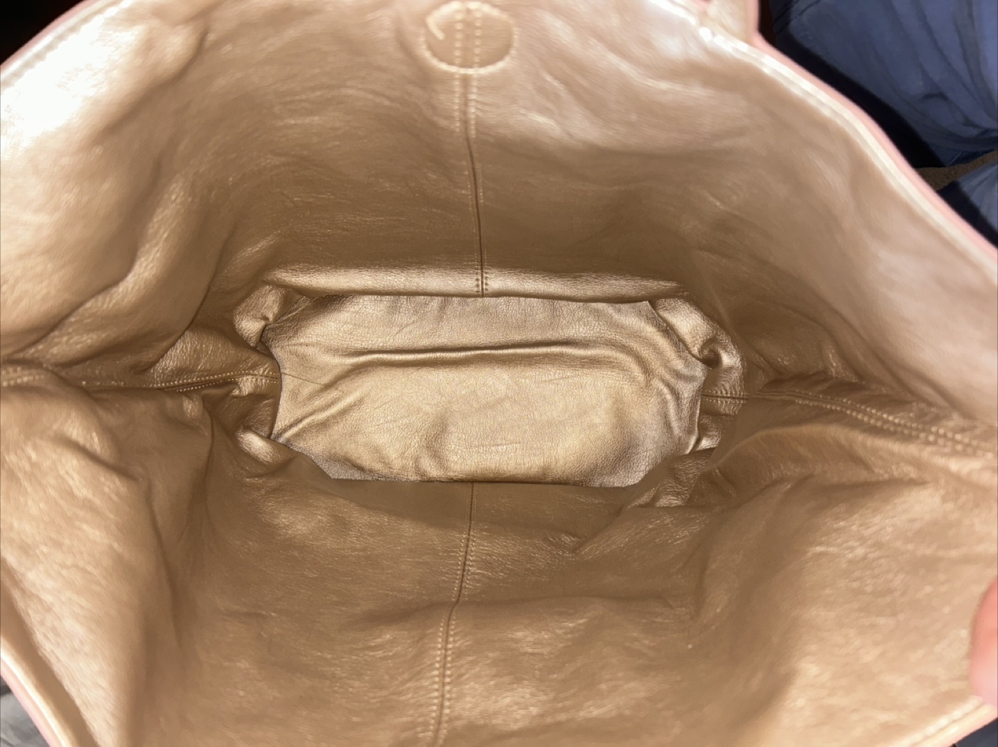 Pale Pink Leather Tote Bag - photo 2