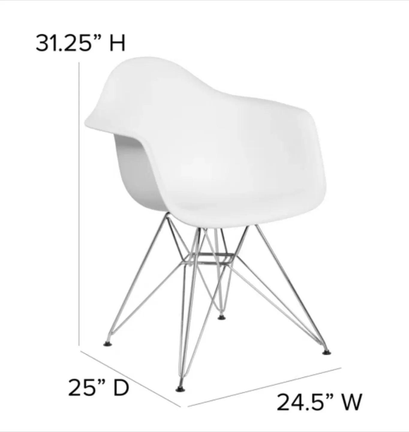 White Eames-Style Armchair (TWO) 🥕 image indicator(2)