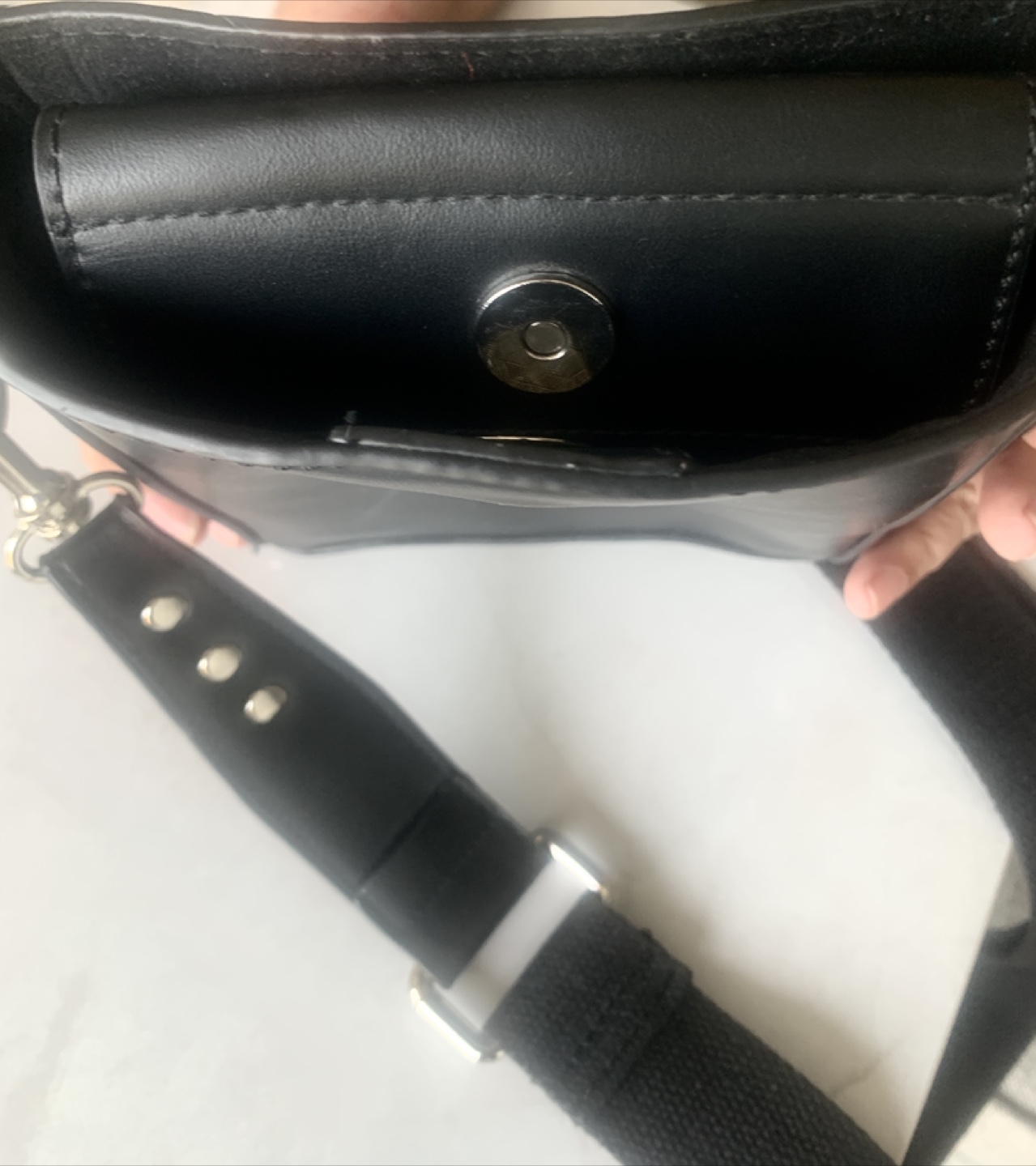 Black Studded Leather Crossbody Bag - photo 3