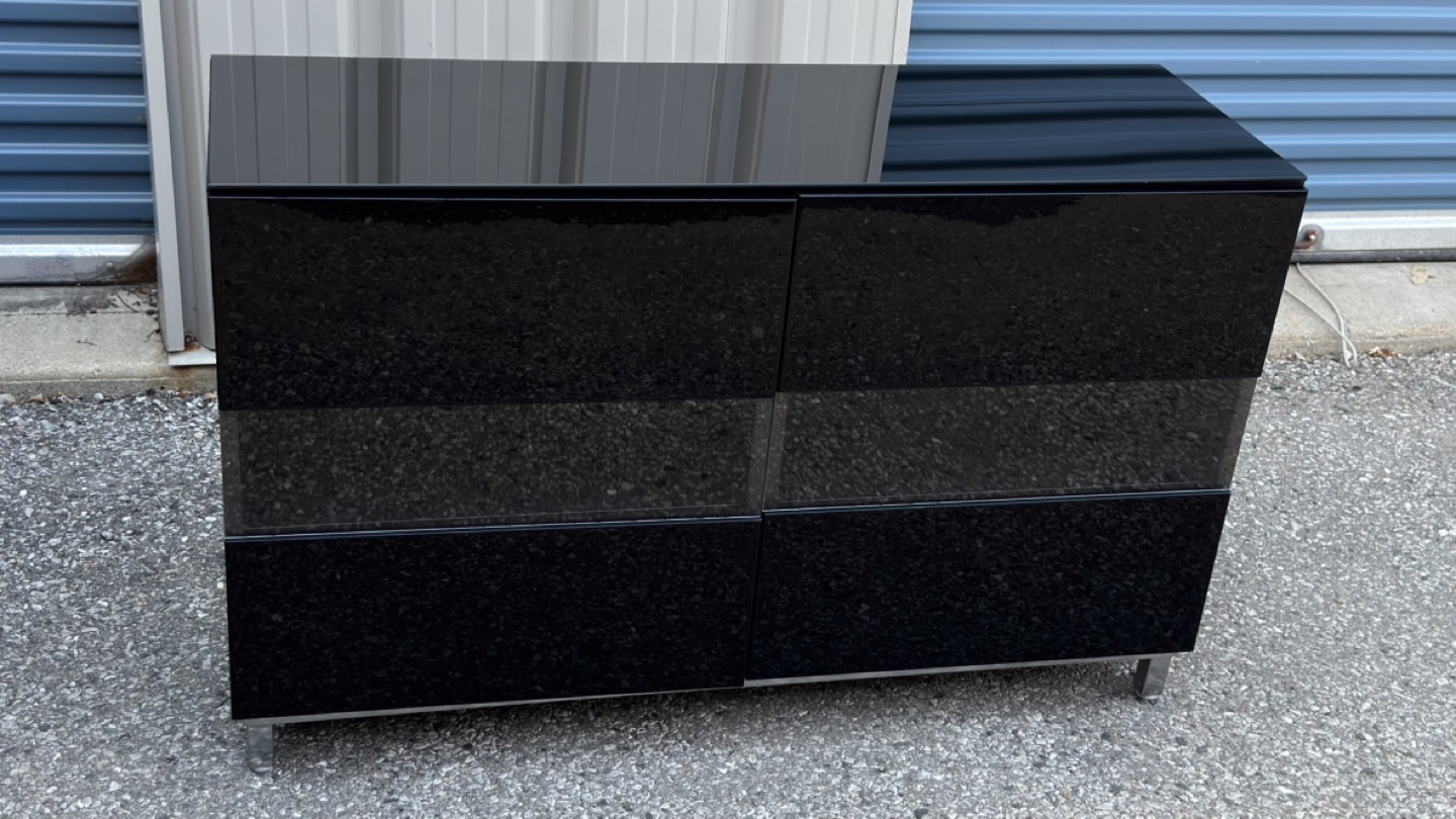 IKEA Black Dresser with Glass Front Drawers - photo 3