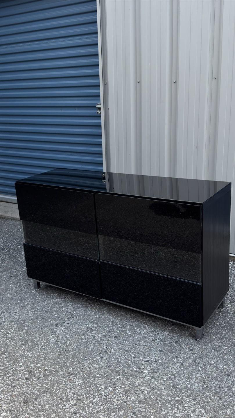 IKEA Black Dresser with Glass Front Drawers - photo 4