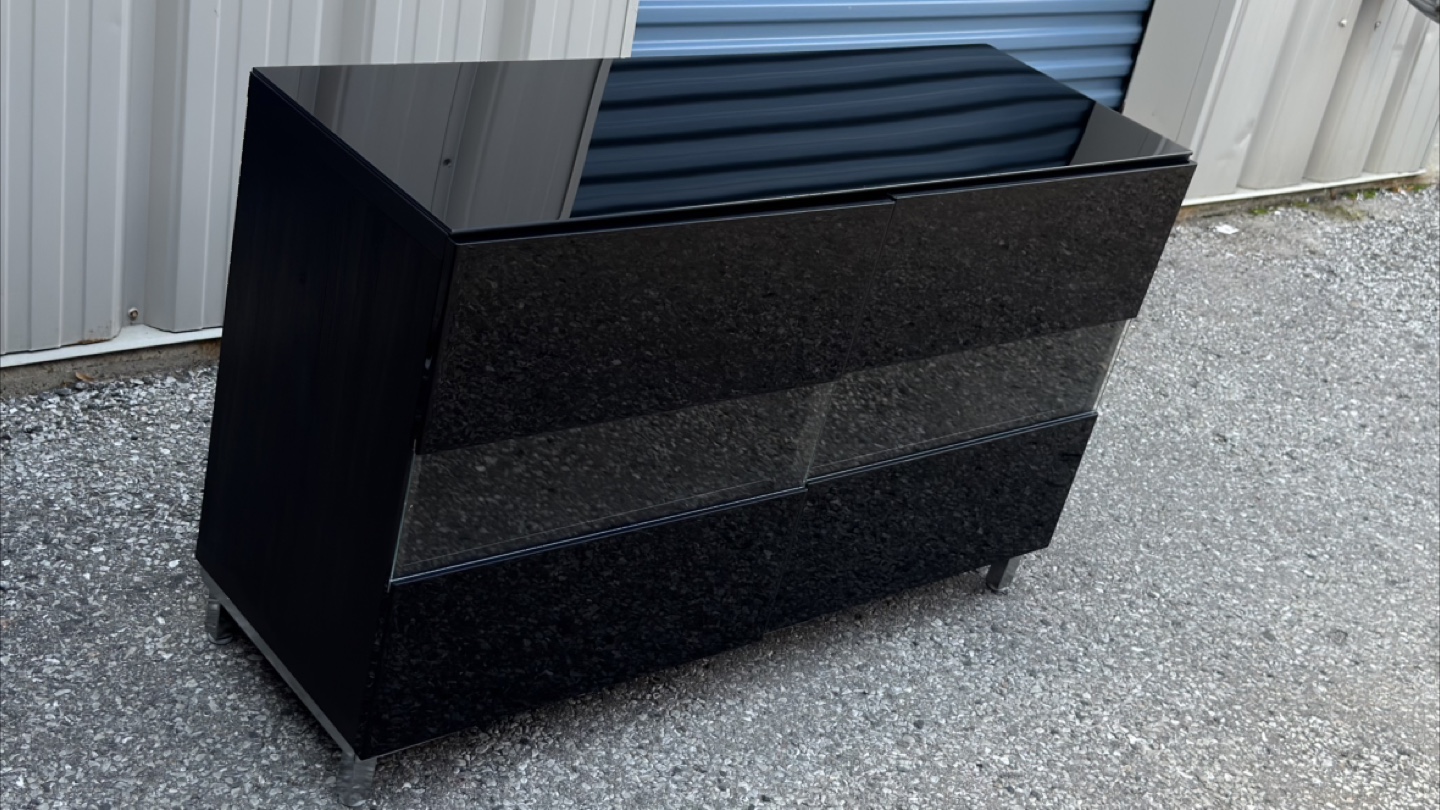 IKEA Black Dresser with Glass Front Drawers - photo 2