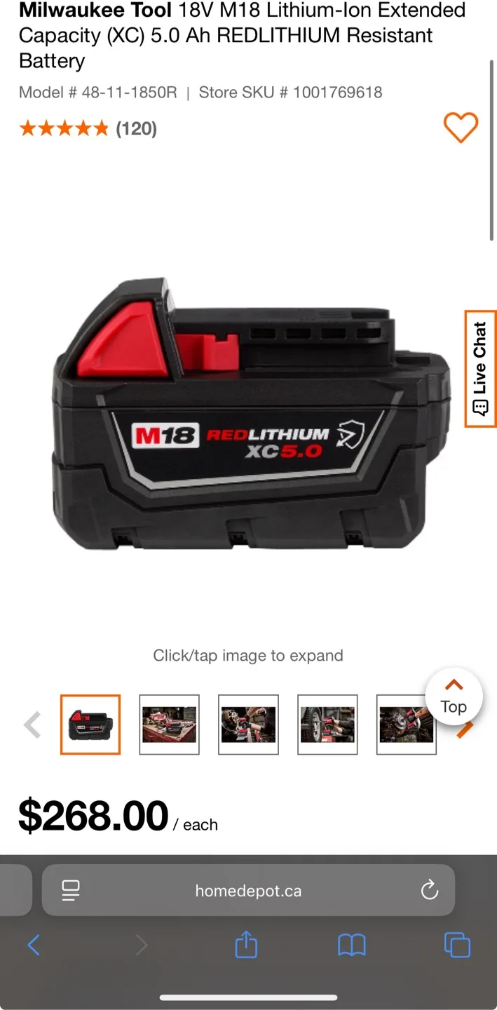 Milwaukee Redlithium Resistant 18V M18 Lithium-Ion Extended Capa thumbnail