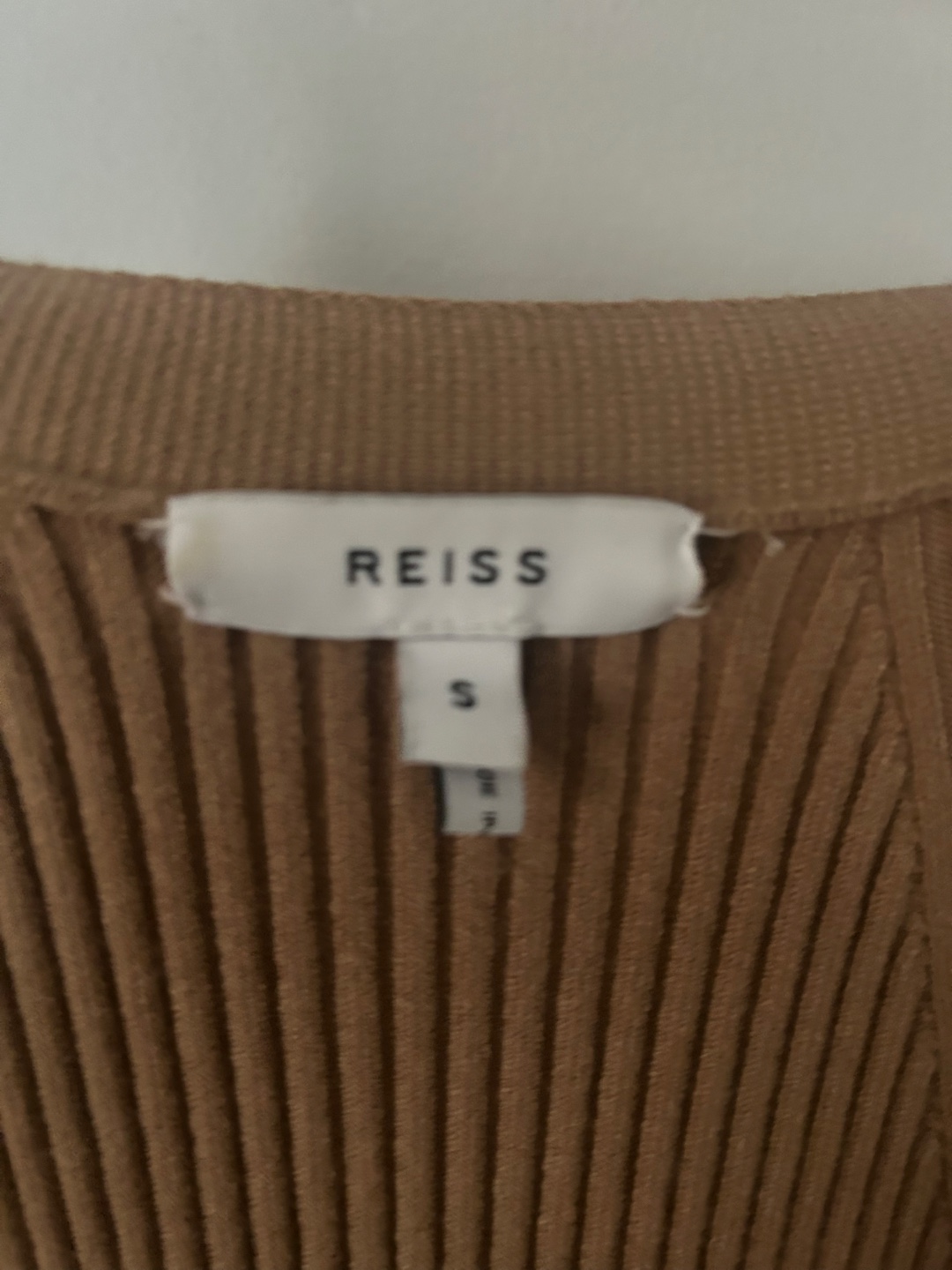 Reiss Brown Ribbed Knit Dress - Size S - photo 3