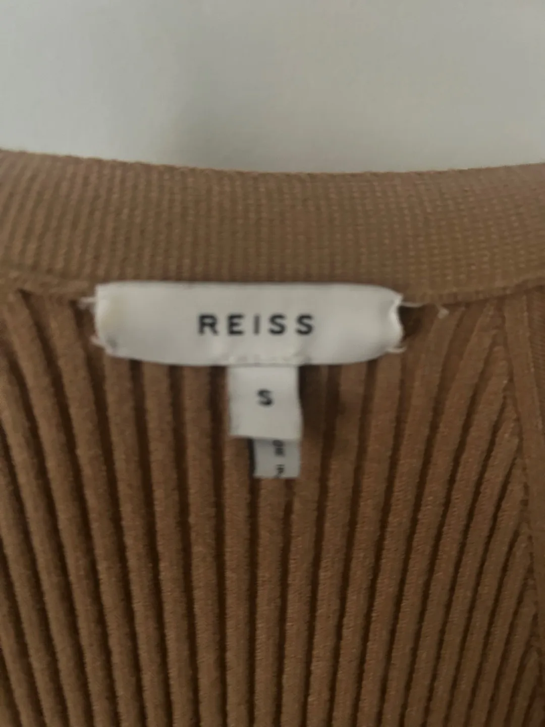Reiss Brown Ribbed Knit Dress - Size S image indicator(3)