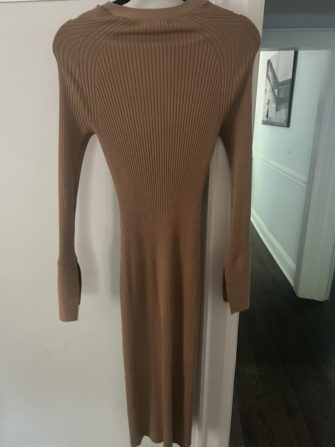 Reiss Brown Ribbed Knit Dress - Size S - photo 2
