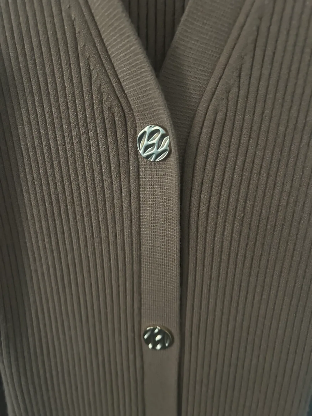 Reiss Brown Ribbed Knit Dress - Size S image indicator(5)